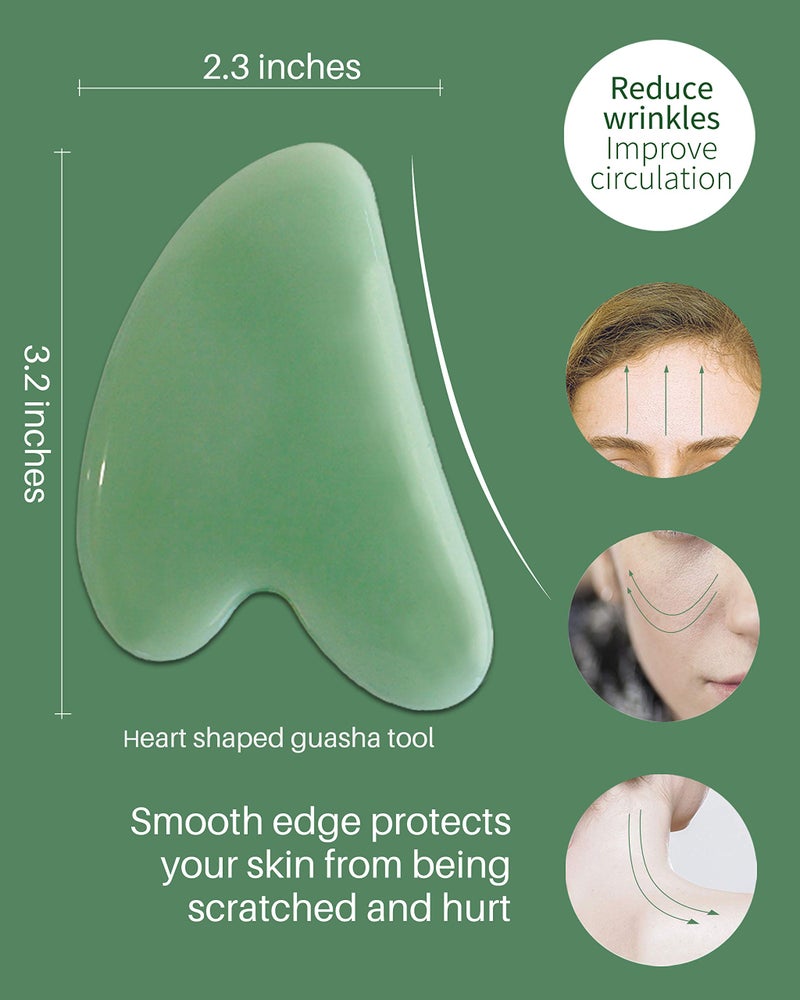 MoHern Gua Sha Massage Tools, 4 Pcs Gua Sha Tools of Multi-Shapes, Guasha Scraping Massage Tools for Face and Body (Light Green) - Image 5